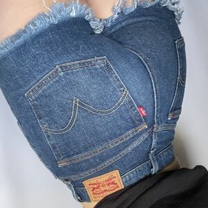 Levi's Dark Blue Jean Shorts for Women